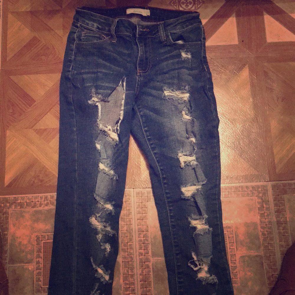 Medium wash ripped jeans